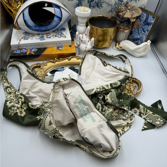 🆕 ZIMMERMANN 🧿 NWT Separates Floral Wrap Tie 1PC - Khaki/Cream - Sz 2 US6/8 - Picture 14 of 15